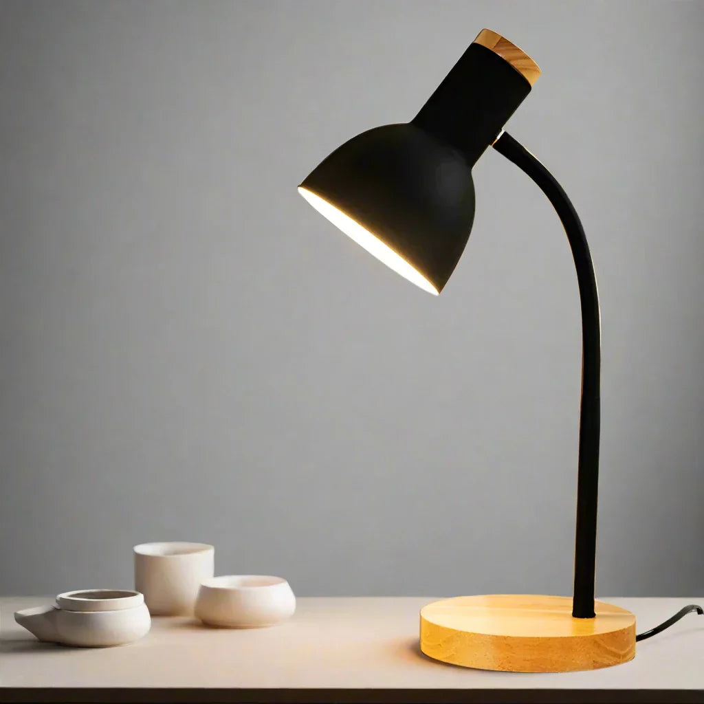 Vivolux | Herbst- und Winterbeleuchtung | Nordic Kreative Holzkunst Eisen LED Schreibtischlampe - Moxie