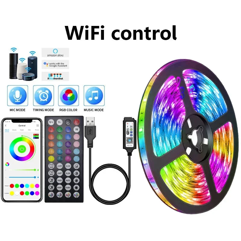 Vivolux | USB RGB LED Strip Lichter mit App-Steuerung für Raum- & Fernseher-Hintergrundbeleuchtung Deko