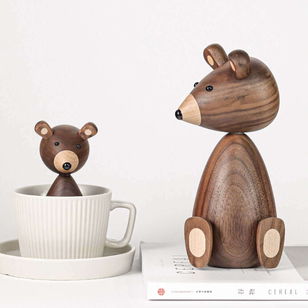 Vivolux | Dänische Holzbraune Bärenfamilie Ornamente