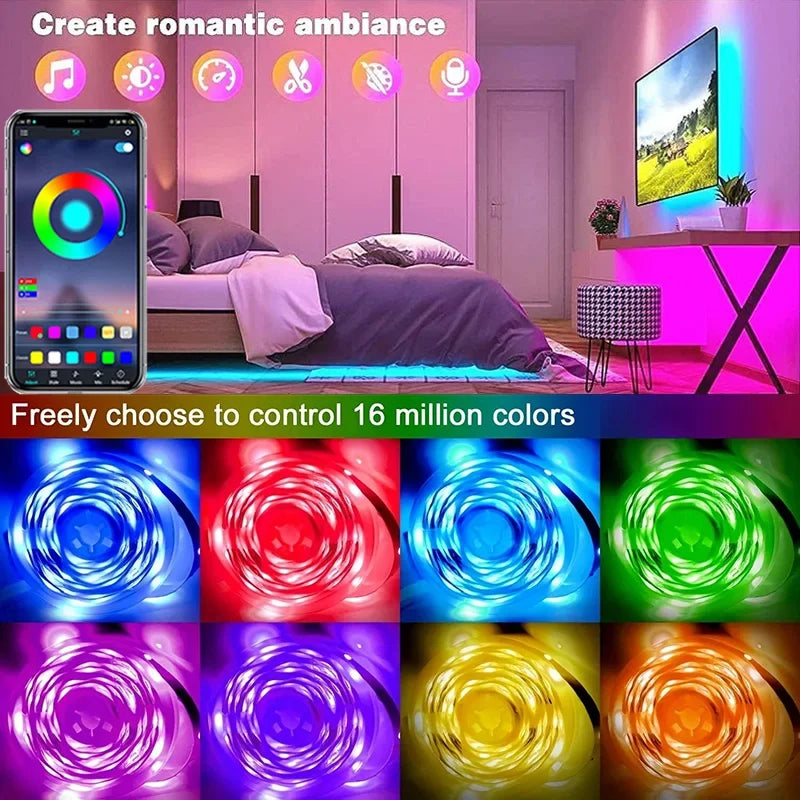 Vivolux | USB RGB LED Strip Lichter mit App-Steuerung für Raum- & Fernseher-Hintergrundbeleuchtung Deko