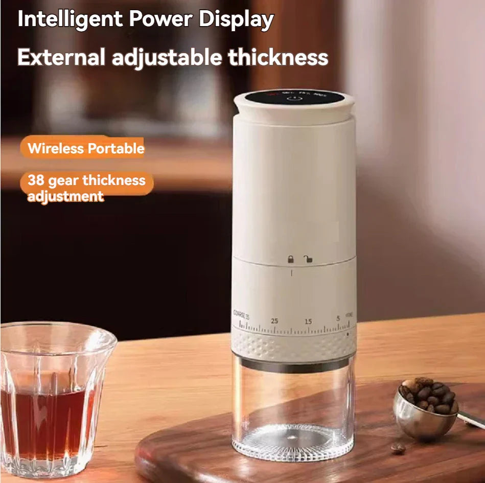 Vivolux | 1500mAh Elektrische Kaffeemühle Extern einstellbare Type-C-Lade Kaffeemühle Bohnenmahlmaschine Kaffeezubereiter