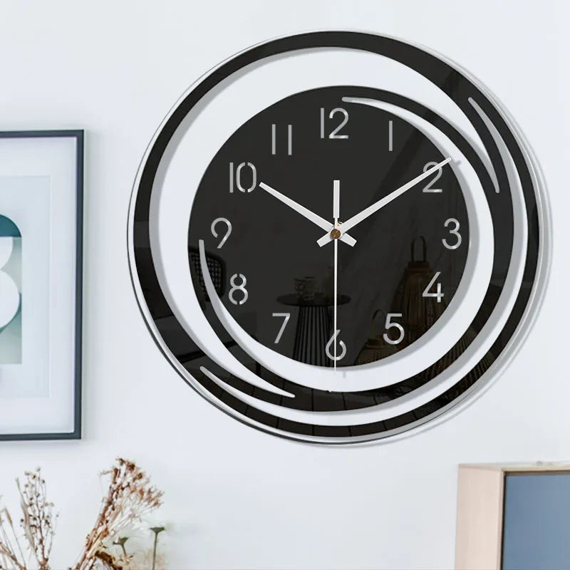 Vivolux | Acryl Wanduhr - Skandinavisches Design - Schwarz - Uhr