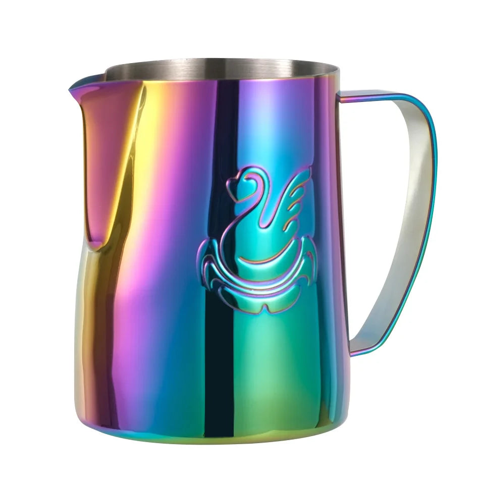 Vivolux | 600ml Edelstahl-Kaffeekanne Milchaufschäumer Tasse Sahnebereiter Espresso Latte Art Werkzeug Eleganter Schwan