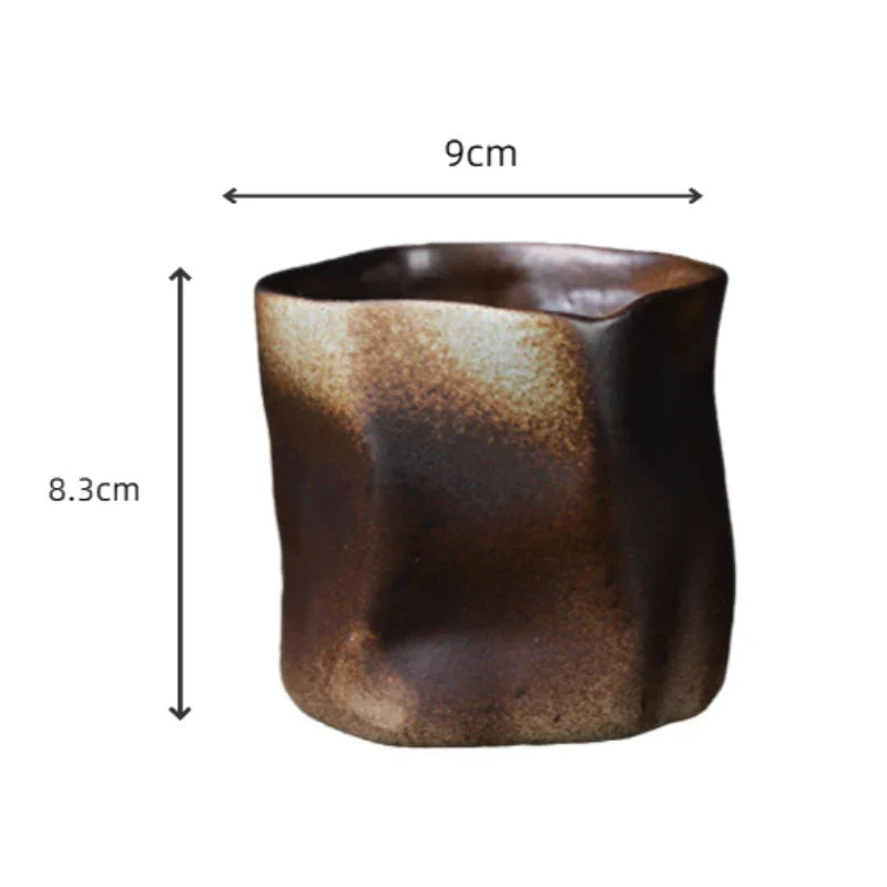 Vivolux | Unregelmäßige gedrehte Form Tasse 9,47 Unzen/280 ml Keramik Kaffee Teetasse ohne Griff Polychromatische kreative Keramik Tassen Kaffeetassen Retro