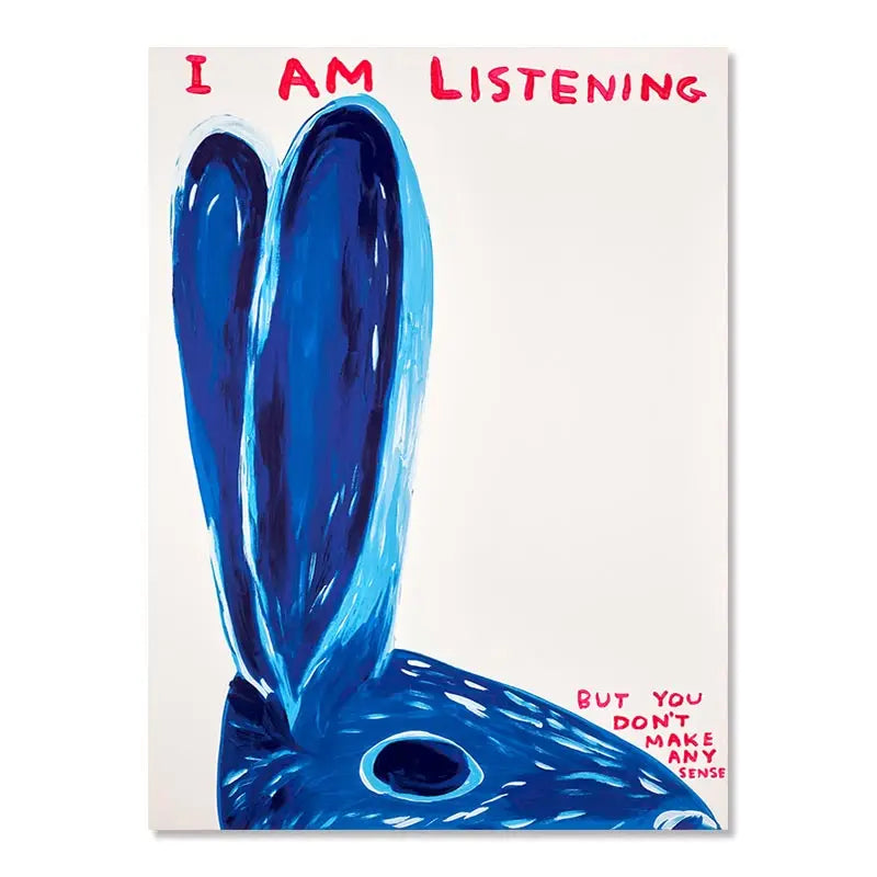 Vivolux | David Shrigley Rabbit Cat Wine Biscuit Train Wall Art Abstract Prints Canvas Painting Nordic Poster Pictures Living Room Decor