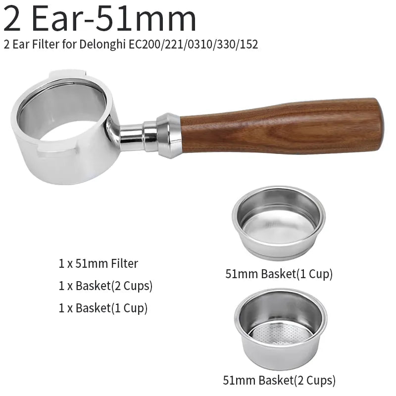 Vivolux | 51mm Kaffee Boden Siebträger Für Delonghi EC680 EC685 Ersatz Filter Korb Espresso Maschine Griff Cafe Zubehör