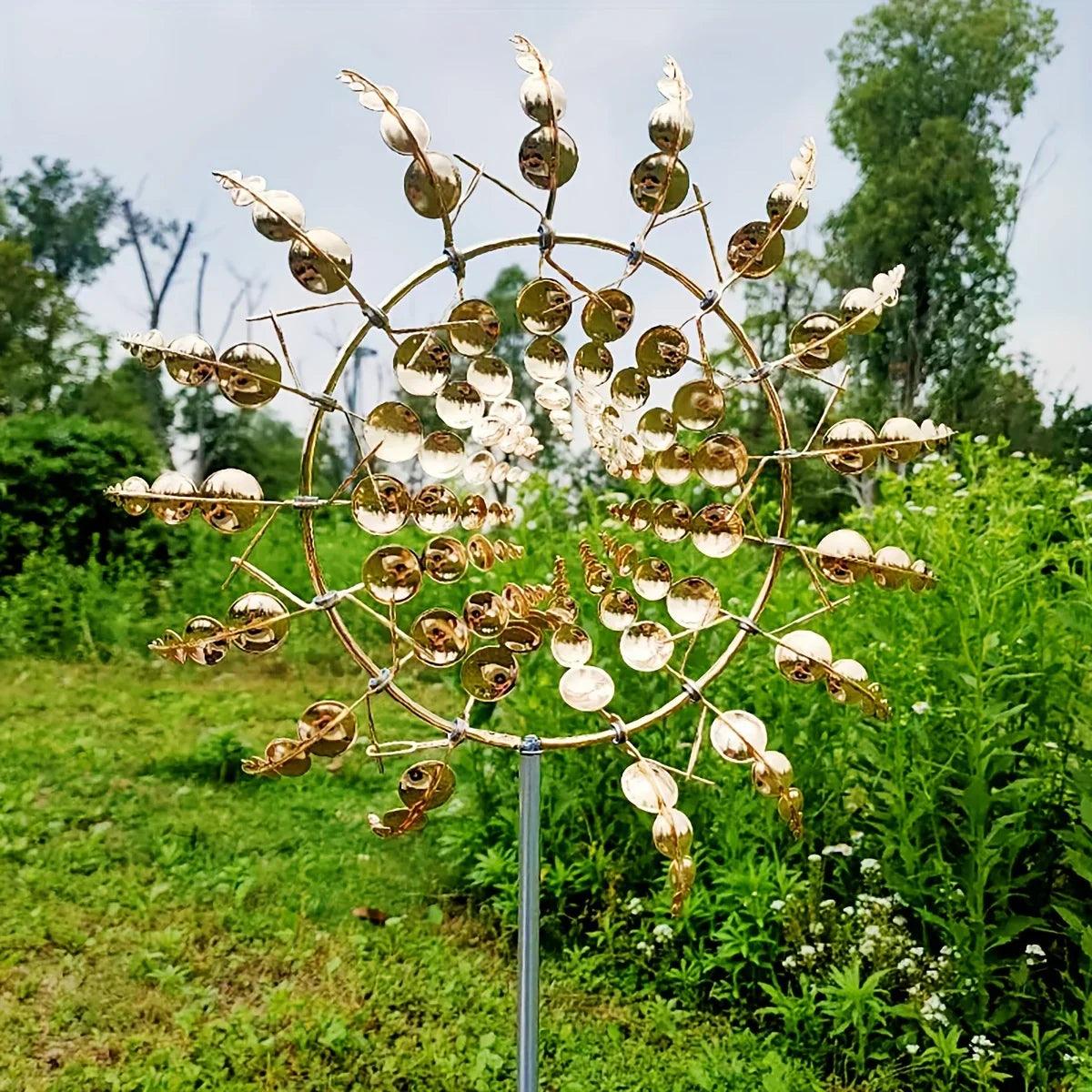 Vivolux | Windmühle Spinner | Einzigartiges windbetriebenes Gartendekor aus Metall