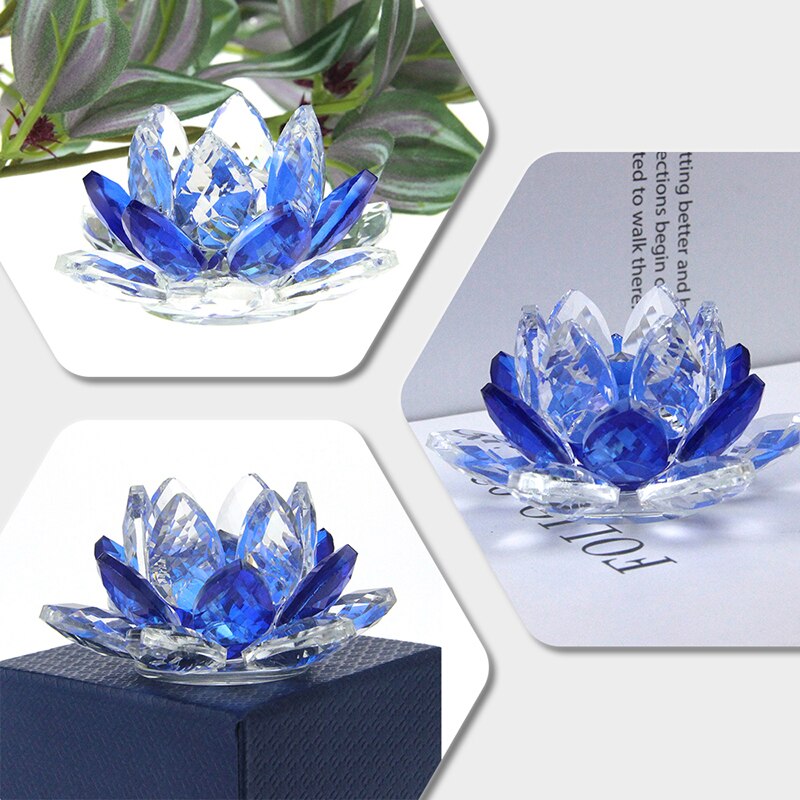 Vivolux | Kristall Lotus Blume Handwerk Glas Briefbeschwerer Hause Dekoration Ornamente Figuren Hause Hochzeit Party Decor Geschenke Souvenir