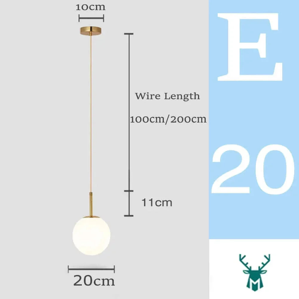 Vivolux | Mid-Century Modern Glas Ball Pendelleuchte