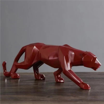 Vivolux | Panther-Statue, Tierfigur, abstrakter geometrischer Stil, Kunstharz, Leopardenskulptur, Heimbüro, Desktop-Dekoration, Kunsthandwerk