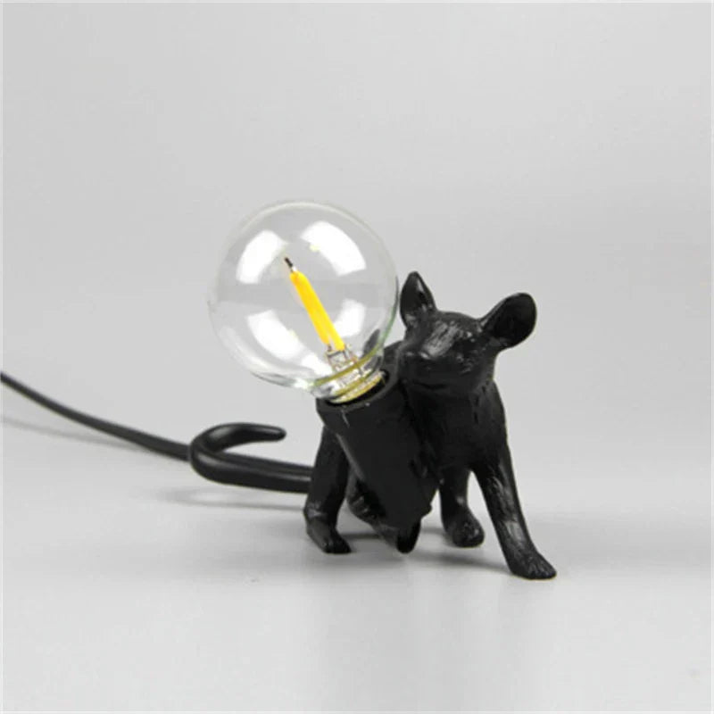 Vivolux | Moderne LED Tier Tischlampen: Harz Ratte, Katze und Eichhörnchen Nachtlichter