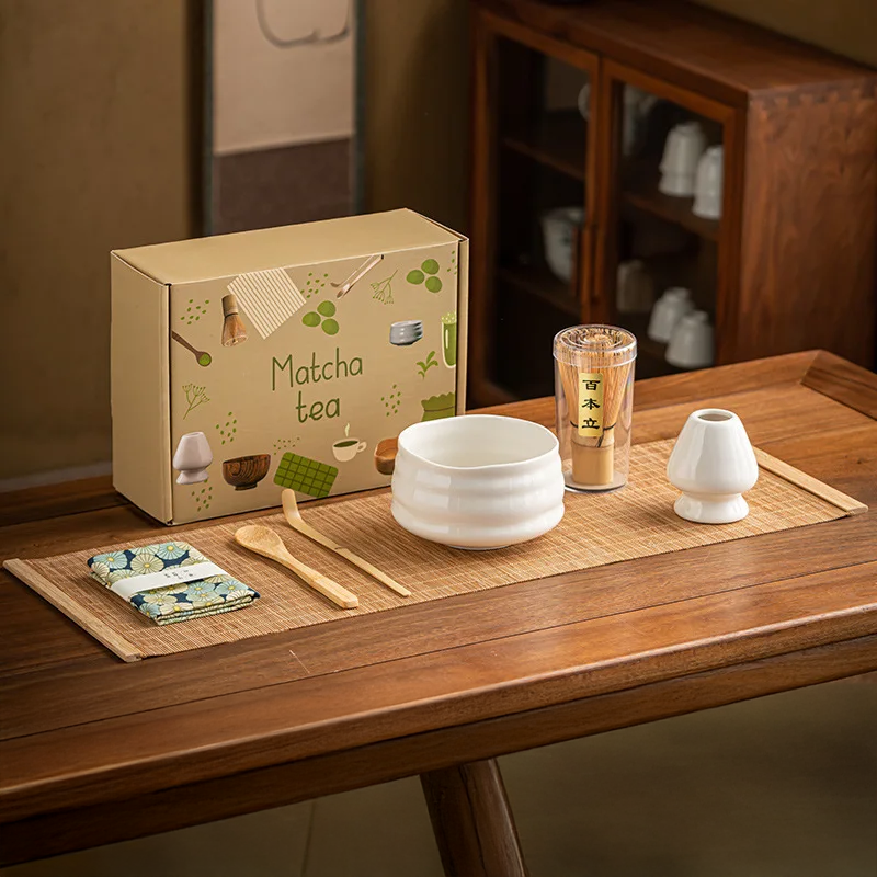 Variant image for Premium 7-teiliges Matcha Set für authentische Teezeremonien – Bambus Whisk, Keramikschale und Schaufel, ideal als Matcha Starter Set-2