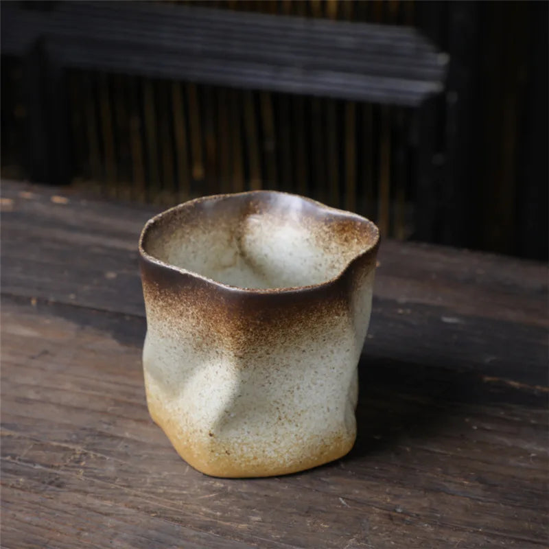 Vivolux | Unregelmäßige gedrehte Form Tasse 9,47 Unzen/280 ml Keramik Kaffee Teetasse ohne Griff Polychromatische kreative Keramik Tassen Kaffeetassen Retro