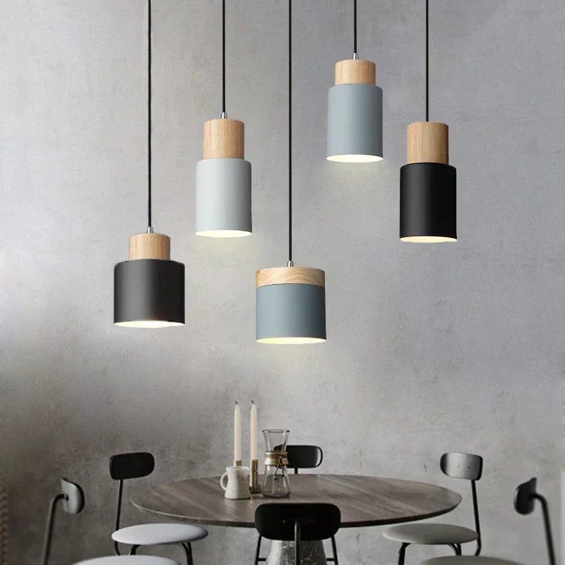 Vivolux | Nordische LED-Pendelleuchten aus Metall und Holz - Moderne Hängelampen für Esszimmer und Küche