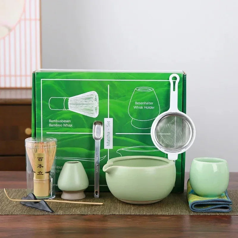 Variant image for 10-teiliges Japanisches Matcha-Set aus Bambus und Keramik – Komplettes Tee Zubehör für die Zeremonie im Teezubehör Shop-5