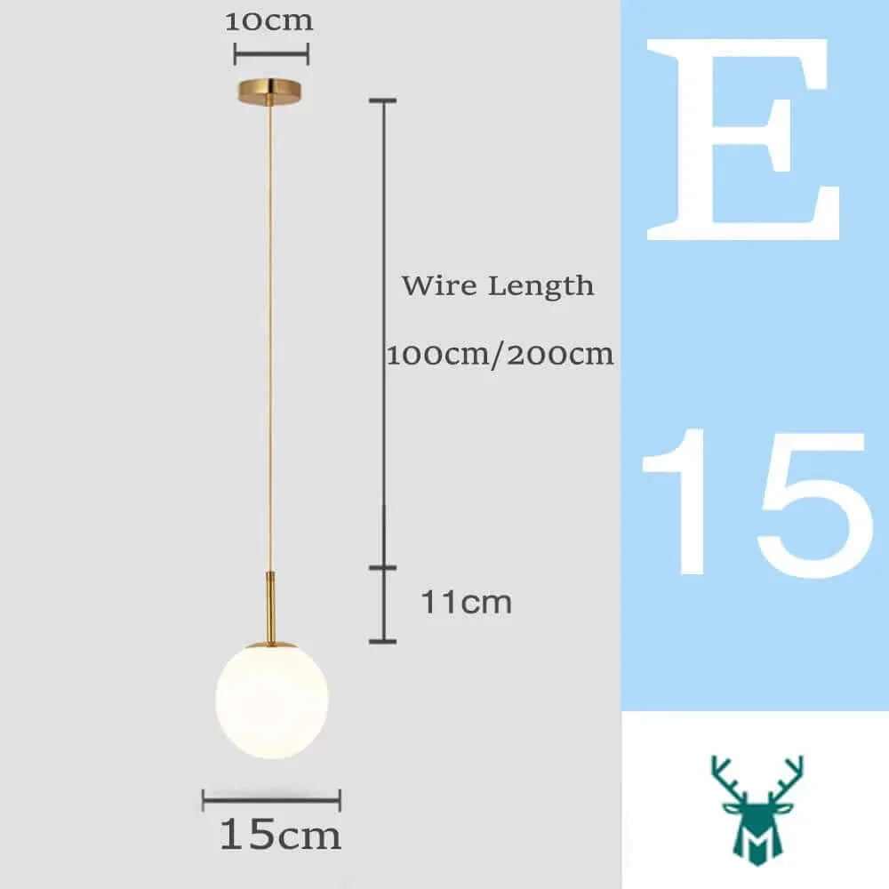 Vivolux | Mid-Century Modern Glas Ball Pendelleuchte