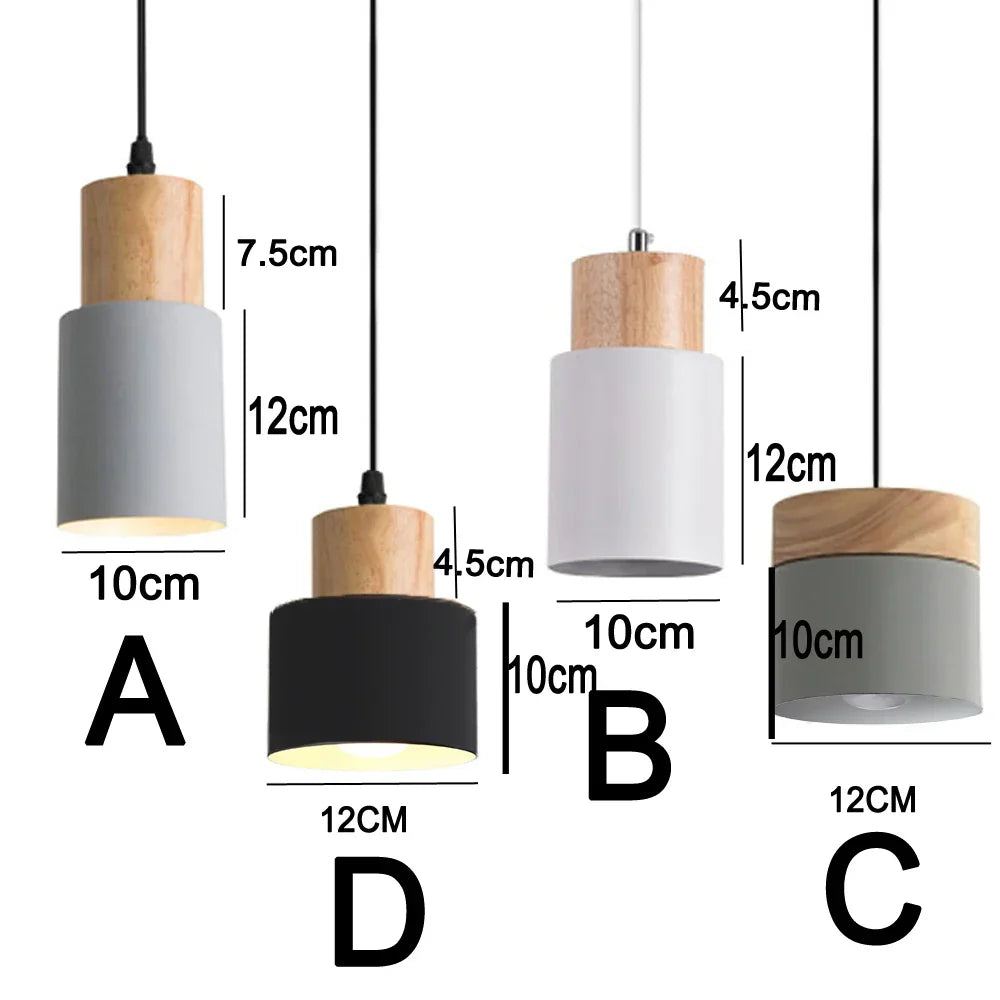 Vivolux | Nordische LED-Pendelleuchten aus Metall und Holz - Moderne Hängelampen für Esszimmer und Küche