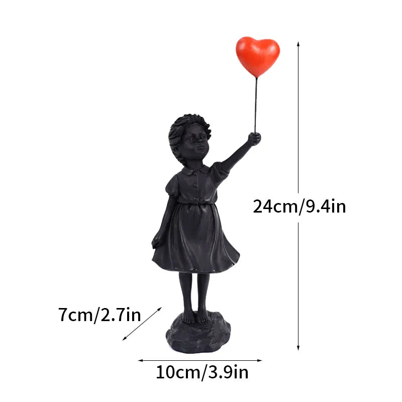 Dropshopping Banksy Skulptur Sammlung Blume Werfer Statue Pop Kunst Moderne Ballon Mädchen Figurine Büro Home Dekoration