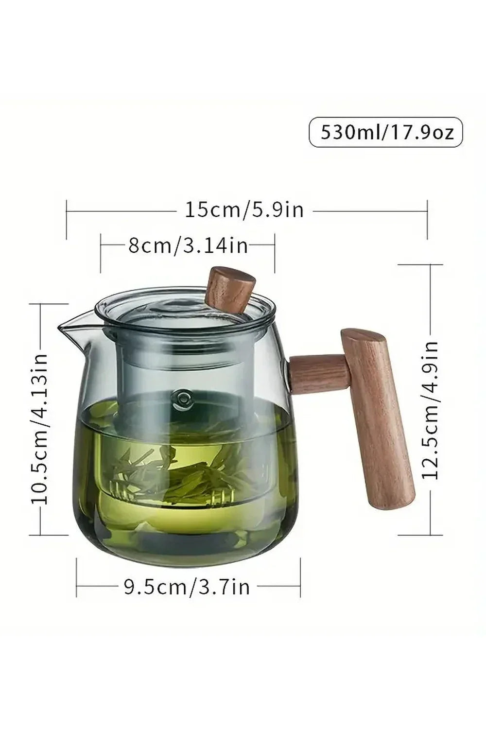 Vivolux | Holzgriff Glas Teekanne