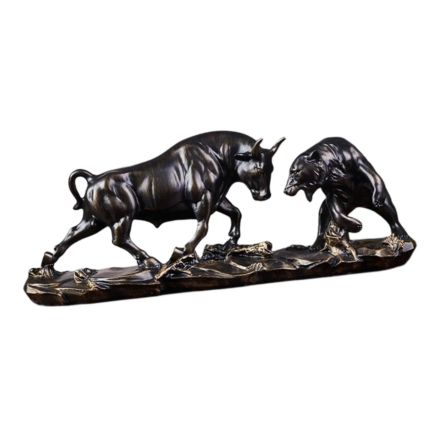 Vivolux | Feng Shui Bär und Stier Statue, Stier Figur, Sammlung Kuh Skulpturen Tier