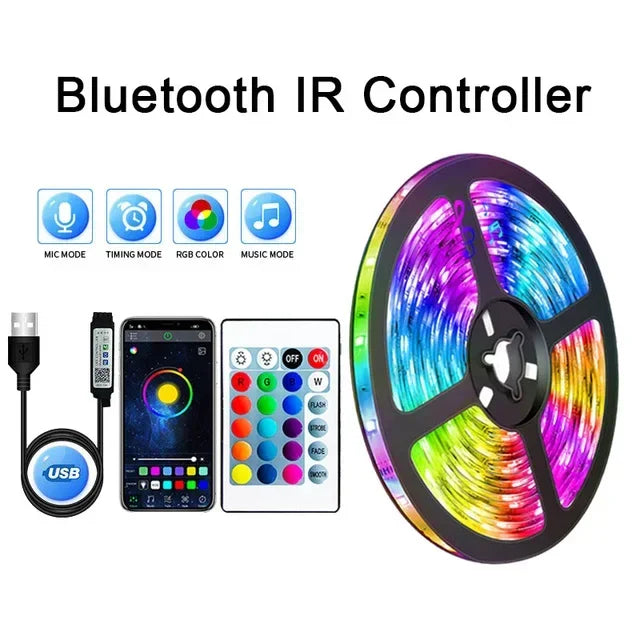 Vivolux | USB RGB LED Strip Lichter mit App-Steuerung für Raum- & Fernseher-Hintergrundbeleuchtung Deko