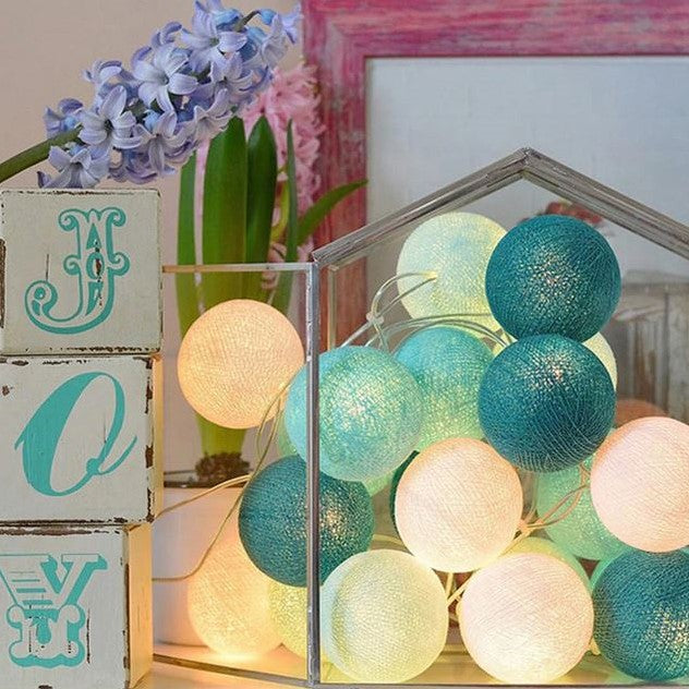 Vivolux | Royallure Baumwollballon-Lichterkette – Gemütliche Dekoration für Zuhause & Feiern