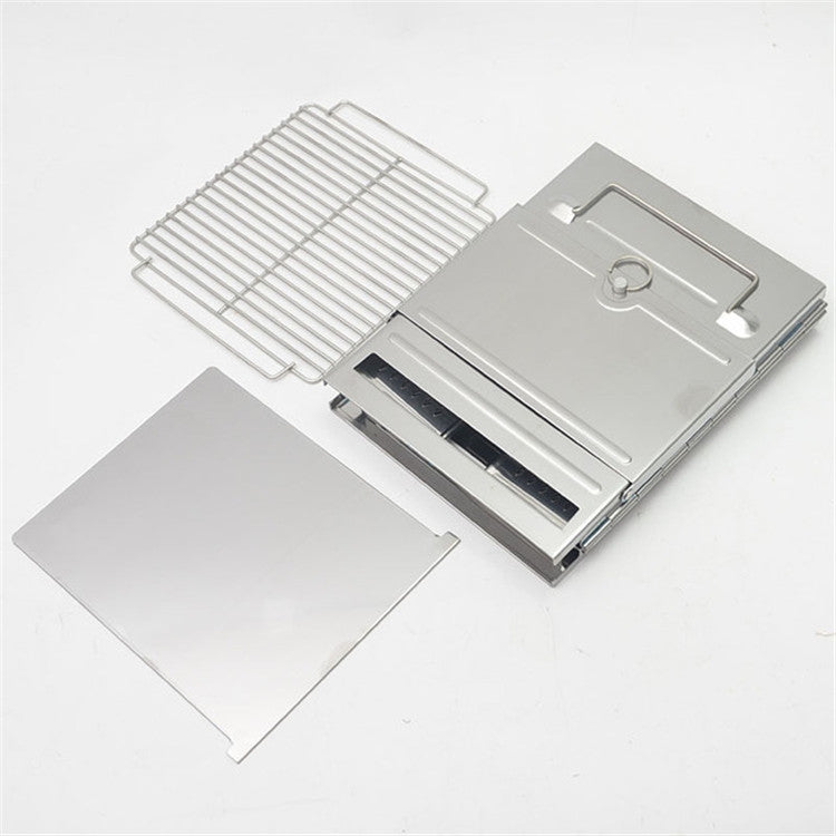 Vivolux | Tragbarer Edelstahl Klappgrill Holzkohlegrill Grill Outdoor Camping Holzofen