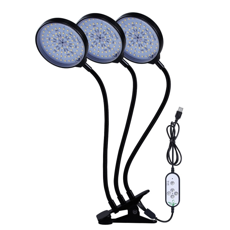 Vivolux | LED Pflanzenwachstumslampe USB Fernbedienung Clip wasserdicht Vollspektral natürliches Weiß Setzling Pflanzenlicht, Leistung: 45W Drei Köpfe