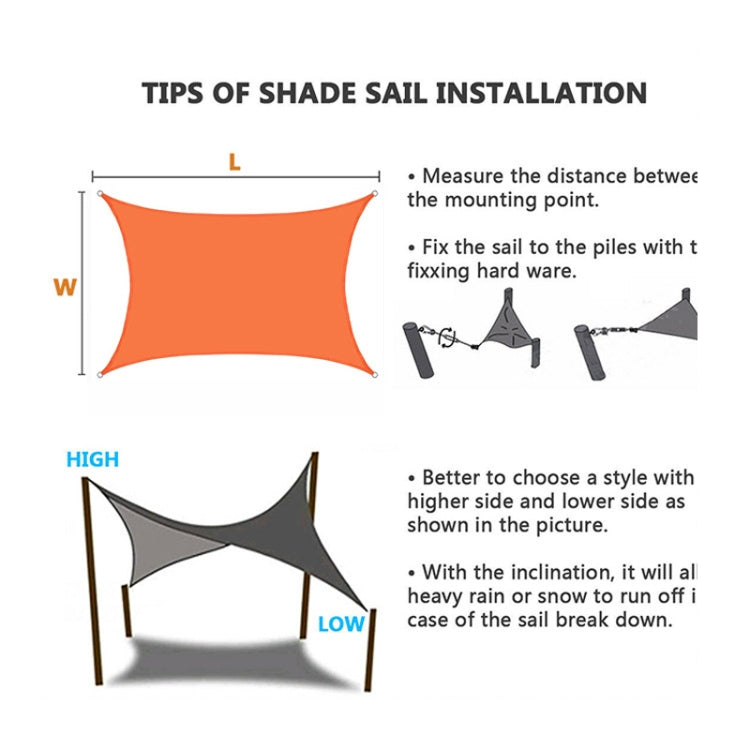 Vivolux | Outdoor Garten Sonnensegel wasserdicht Anti-UV Überdachung, Größe: 2m x 4m (Orange)