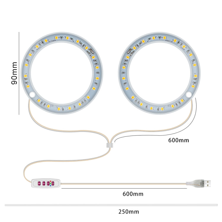 Vivolux | LED Pflanzenwachstumslampe Vollspektrale intelligente Zeitschaltuhr Innenfülllicht Ring Pflanzenlampe, Leistung: Ein Kopf(Sonnenschein)