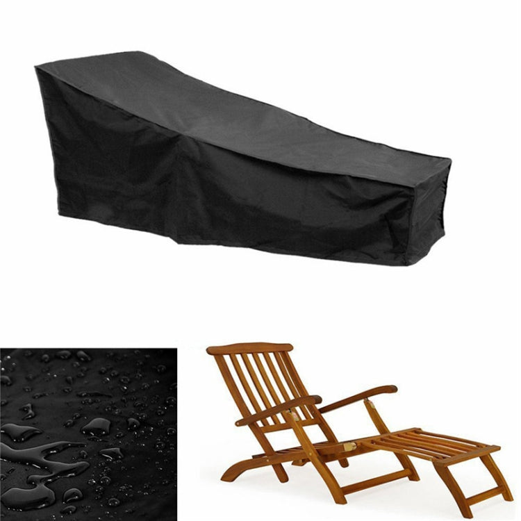 Vivolux | Outdoor Strandstuhl Staubdichte und Wasserdichte Abdeckung Schaukelstuhl Möbel Schutzhülle, Größe: 210x75x80cm (Schwarz+Silber)
