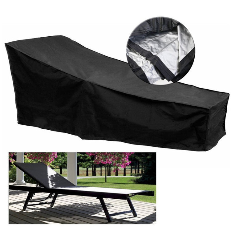 Vivolux | Outdoor Strandstuhl Staubdichte und Wasserdichte Abdeckung Schaukelstuhl Möbel Schutzhülle, Größe: 210x75x80cm (Schwarz+Silber)