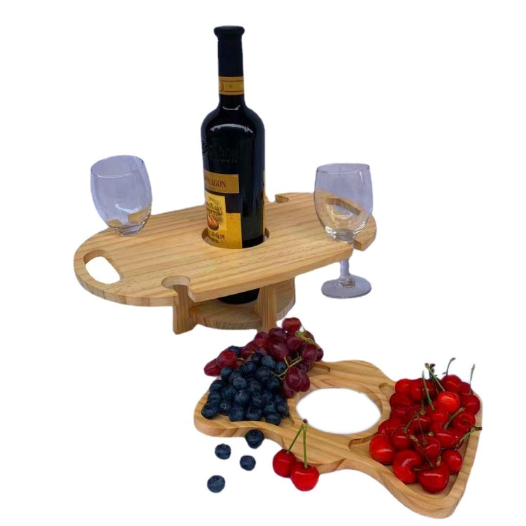 Vivolux | Outdoor Picknicktisch Holz Klappbarer Weinkühler (Holzfarbe)