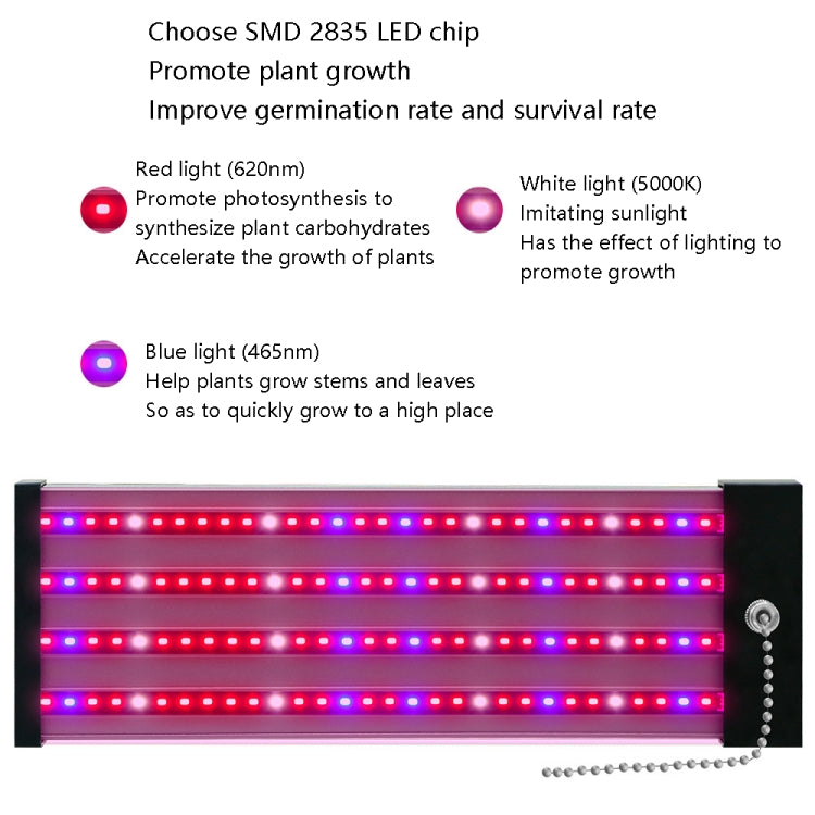 Vivolux | LED-Wachstumslampe Vollspektrum Pflanzenlicht-Röhre, Stil: Kleine Doppelreihe 100 cm (EU-Stecker)