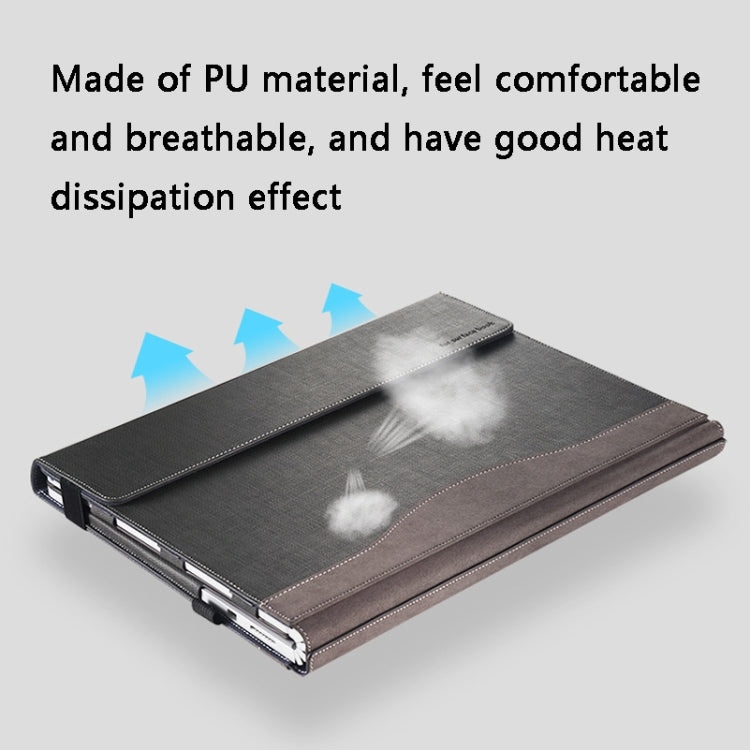 Vivolux | PU-Leder-Laptop-Schutzsleeve für Microsoft Surface Book 2 13,5 Zoll (Gentleman Grau)