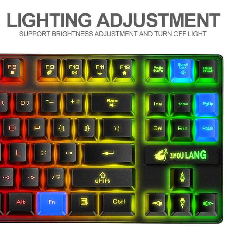 Vivolux | ZIYOU LANG T87 Gaming Leuchtendes Kabelloses Tastatur- und Maus-Set (Blau)