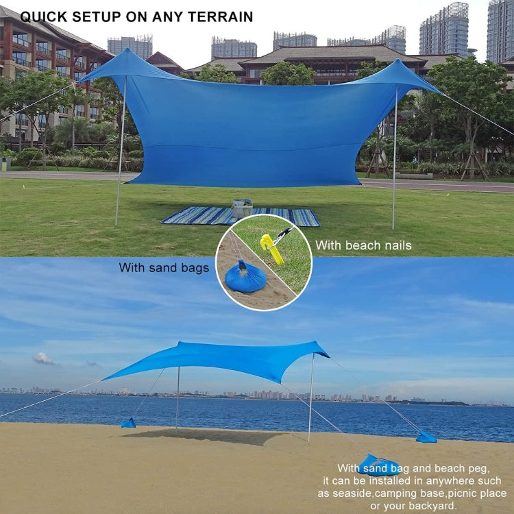 Vivolux | Outdoor Strand Lycra Überdachung Camping Zelt Sonnenblende Angelzelt, Größe: 210x160x150cm(Blau)