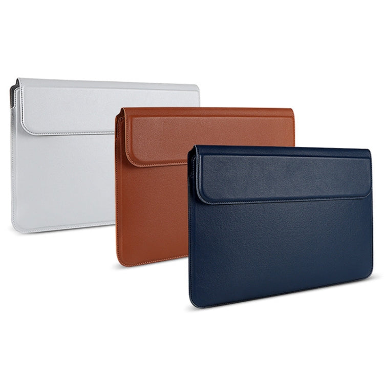 Vivolux | PU08DZ Leder Laptop Innenfach Tasche mit Standfunktion, Größe: 14,1-15,4 Zoll (Saphirblau)