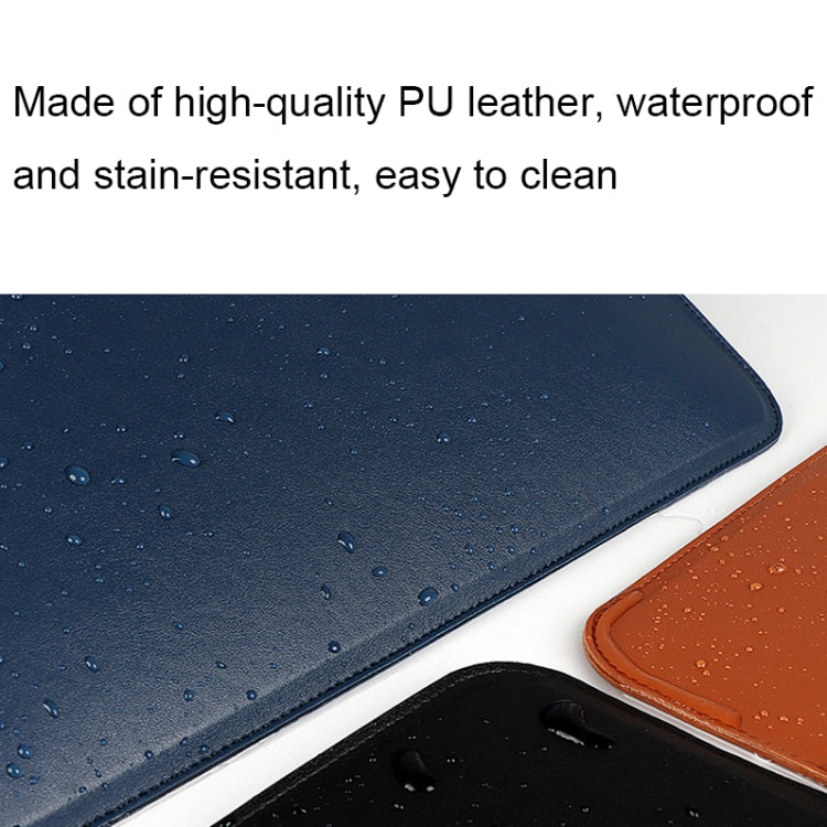 Vivolux | PU08DZ Leder Laptop Innenfach Tasche mit Standfunktion, Größe: 14,1-15,4 Zoll (Saphirblau)