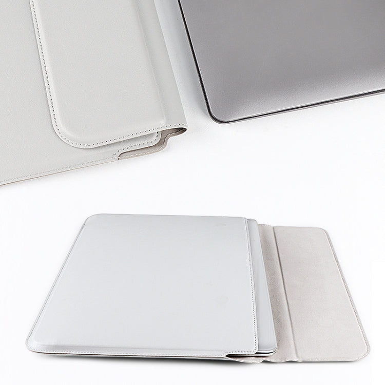 Vivolux | PU08DZ Leder Laptop Innenfach Tasche mit Standfunktion, Größe: 14,1-15,4 Zoll (Saphirblau)
