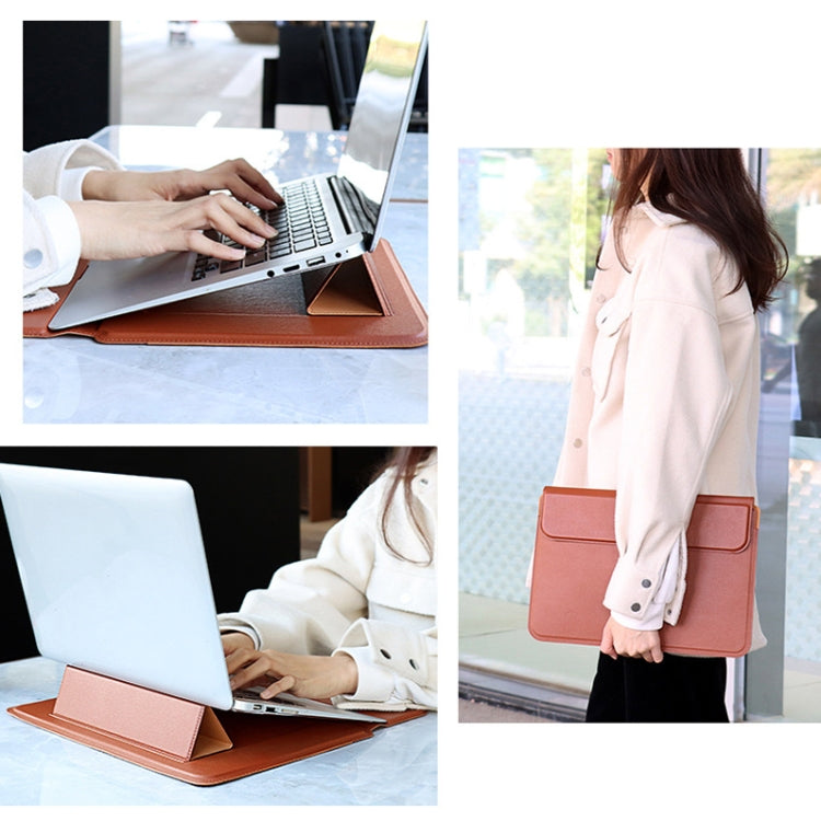 Vivolux | PU08DZ Leder Laptop Innenfach Tasche mit Standfunktion, Größe: 14,1-15,4 Zoll (Saphirblau)