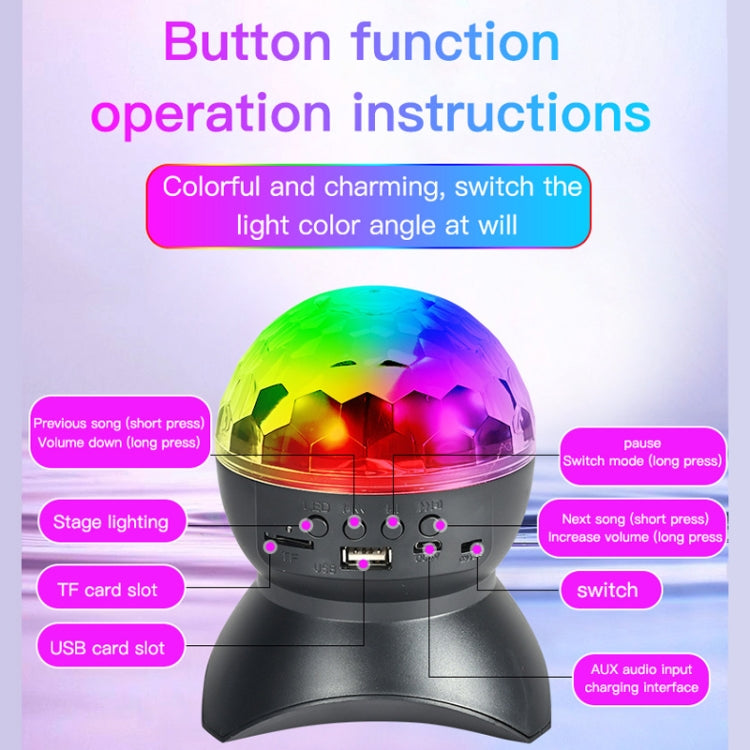 Vivolux | Home LED Magic Ball Lichter Bounce Ambient Lampen Raum Sound Lichter Bälle, Farbe: Lade Modell Schwarz (RGB Farbige 5W)