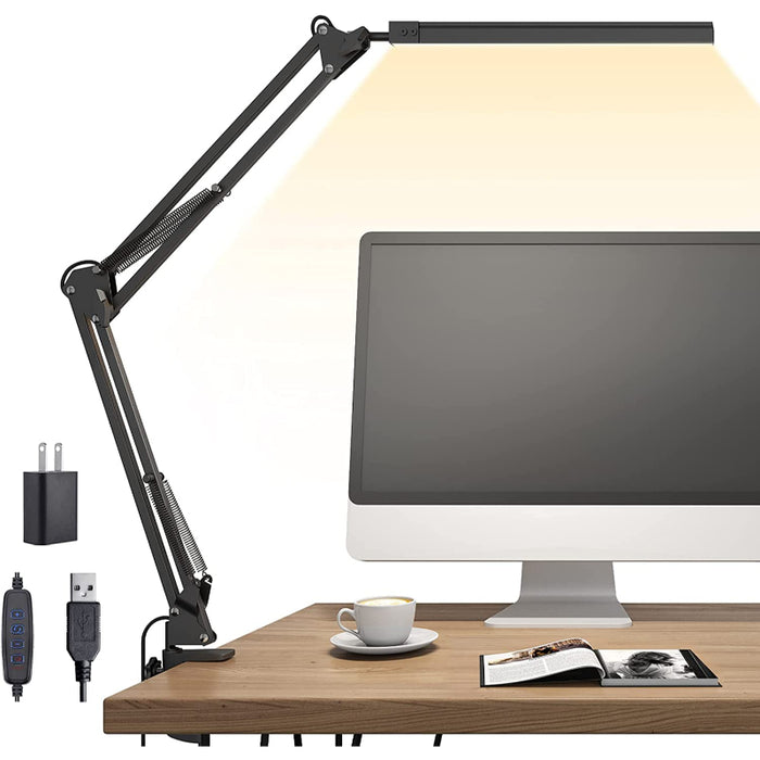Vivolux | LED Schreibtischlampe - Verstellbare Schreibtischlampe mit Klemme und Speicherfunktion