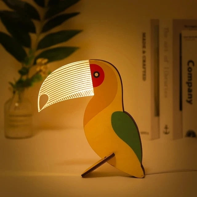 Vivolux | Tiere Led Nachtlicht Holz Acryl Tisch Usb Lichter