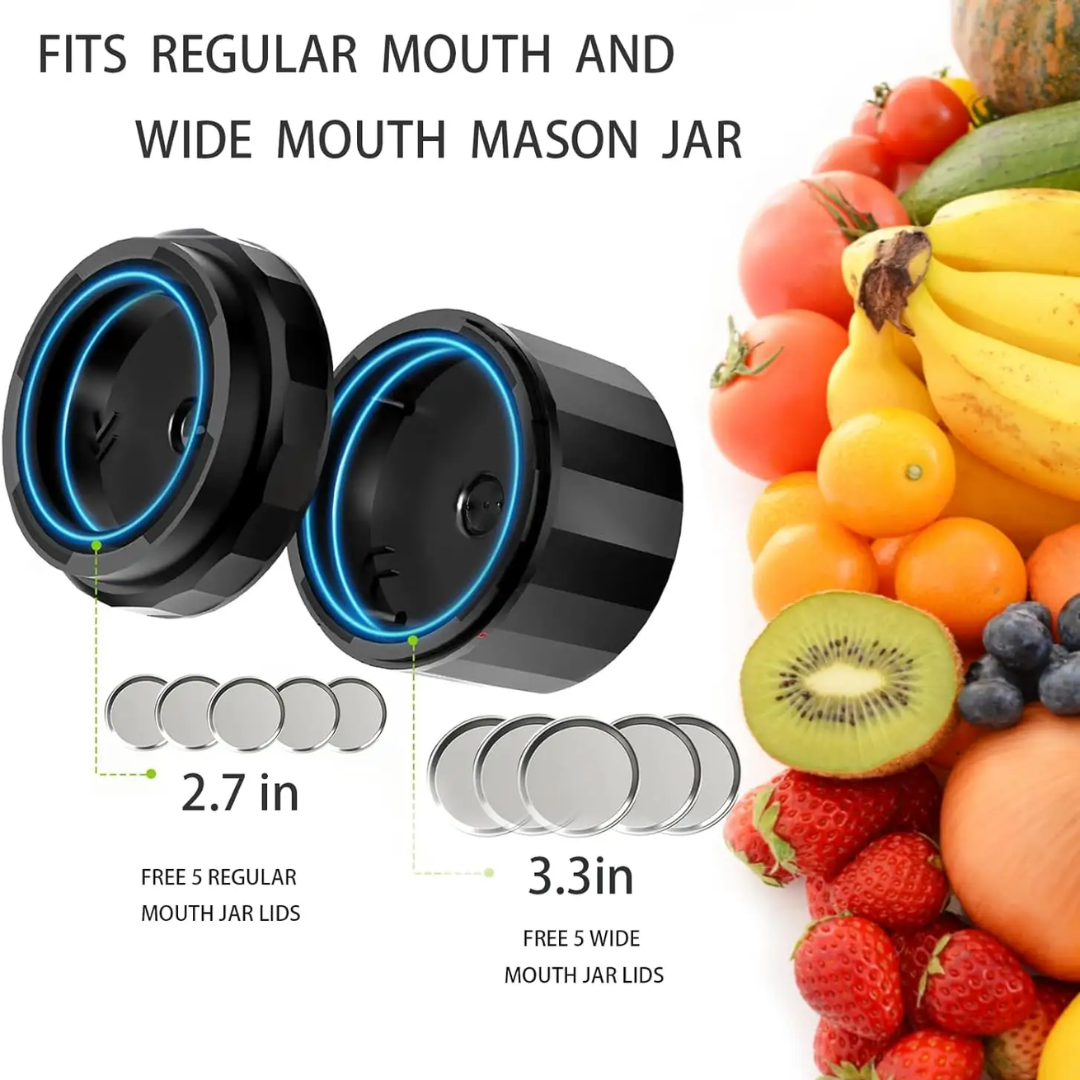 Vivolux | Elektrisches Mason Jar Vakuumierer Set - Bewahre Frische Schnell!