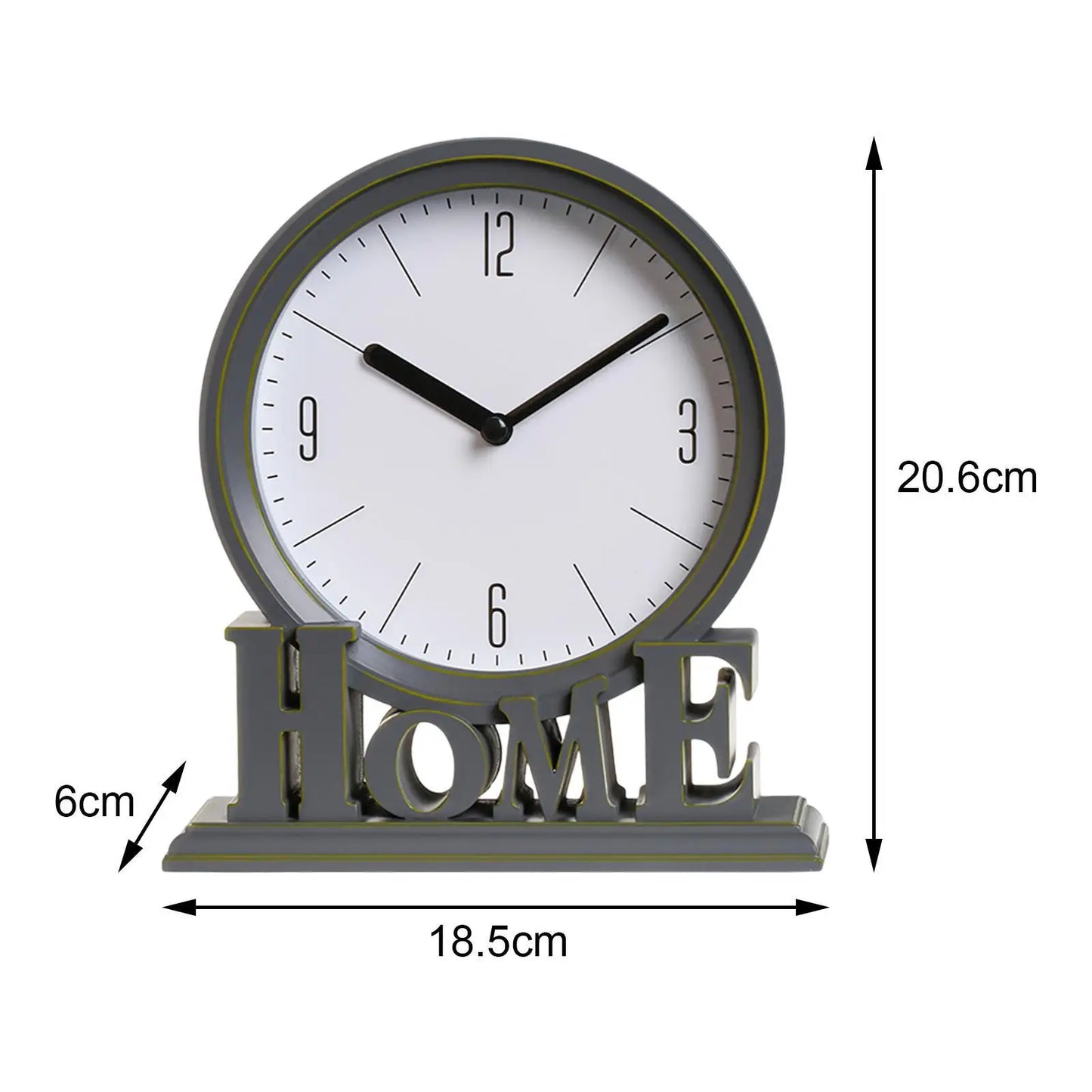 Vivolux | Vintage Schreibtischuhr – Stille Uhr – Zuhause – Tischuhr – Dekorativ – 18,5 x 6 x 20,6 cm