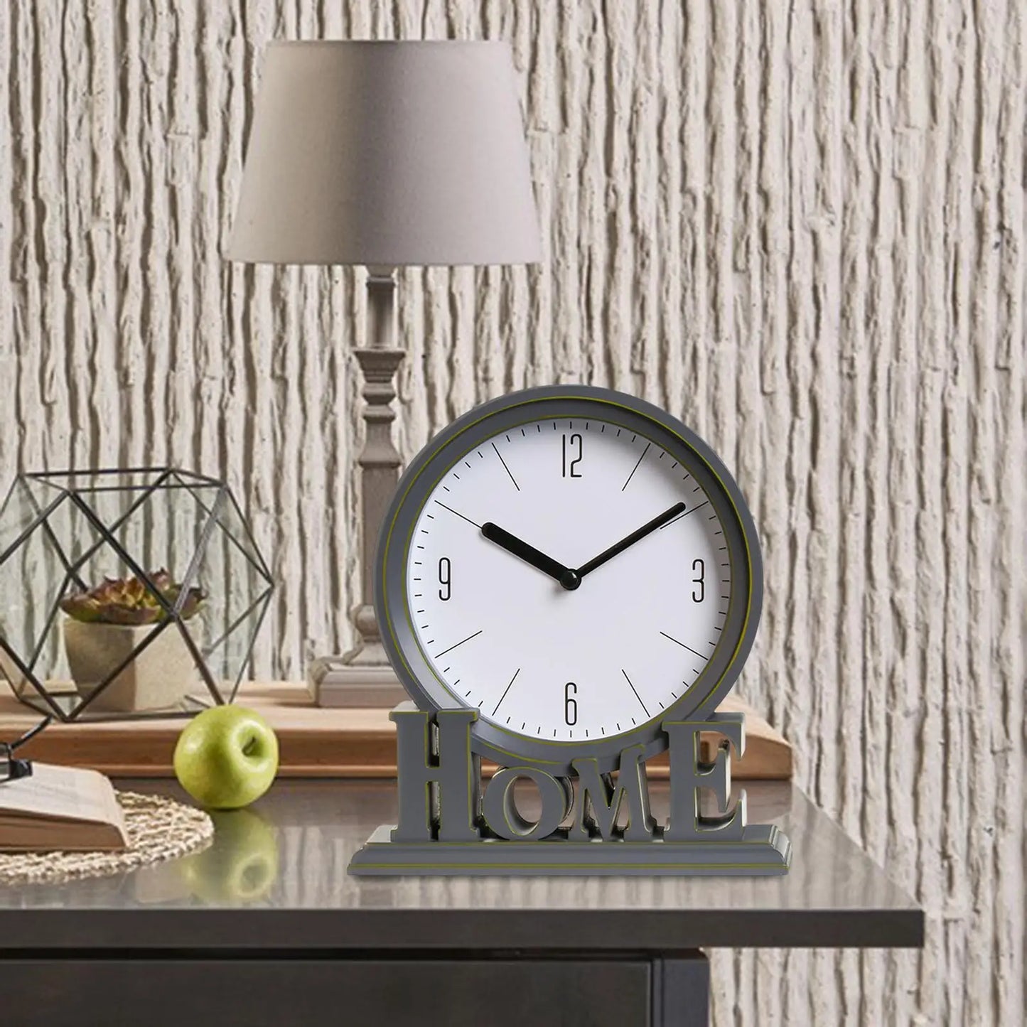 Vivolux | Vintage Schreibtischuhr – Stille Uhr – Zuhause – Tischuhr – Dekorativ – 18,5 x 6 x 20,6 cm