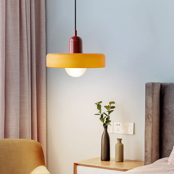 Vivolux | Pendelleuchte aus farbigem Glas | Elegante Hängeleuchte im Bauhaus-Stil | Designlampe für Wohnzimmer & Esszimmer