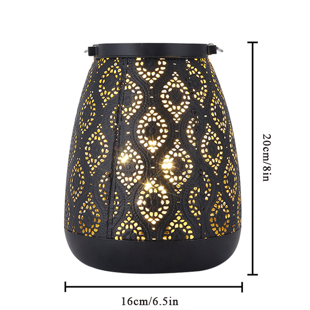 Vivolux | Marokkanischer Stil Black Metal Batterie Betriebene Tischlampe - Schnurlose Lampe