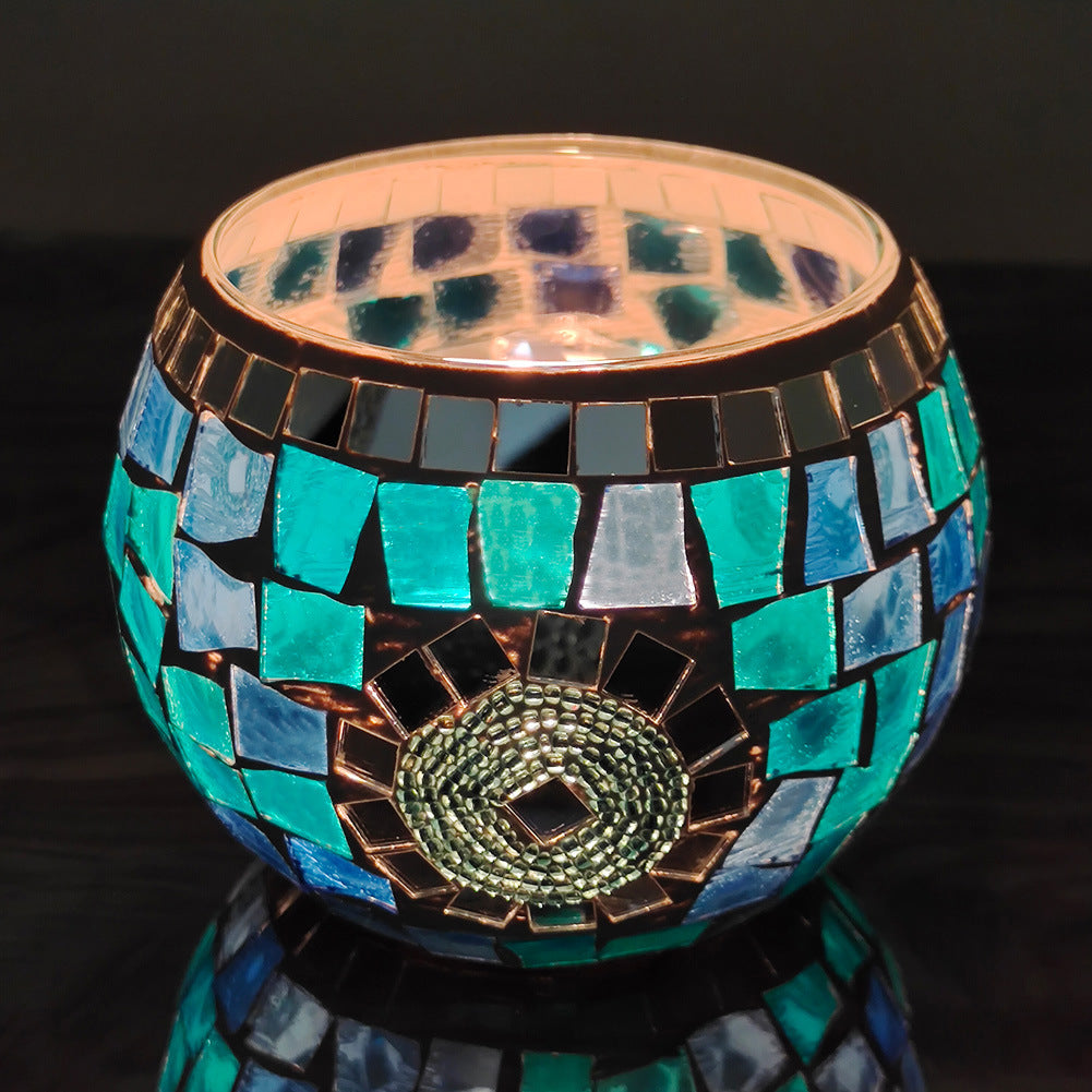 Vivolux | Europäischer Retro Glas Mosaik Teelichthalter